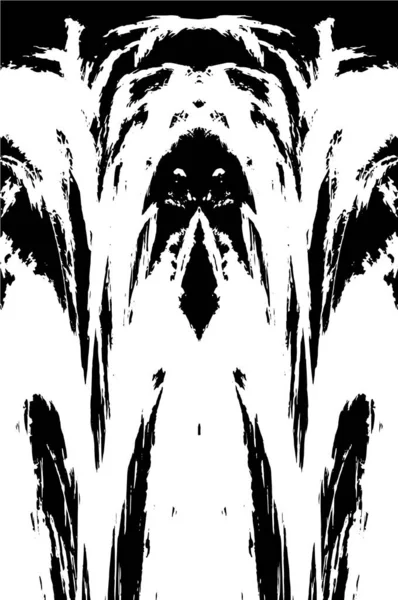 Grunge black and white pattern. Monochrome particles abstract texture. Background of cracks, scuffs, chips, stains, ink spots, lines. Dark design background surface. Gray printing element