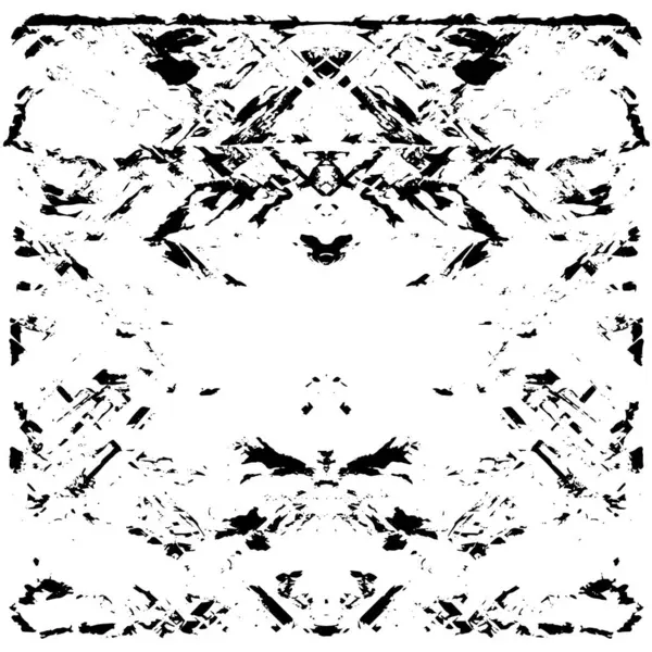Vektör grunge dokusu. Siyah beyaz arka plan. Soyut monokrom resim koyu tonlarda solmuş bir efekt içerir