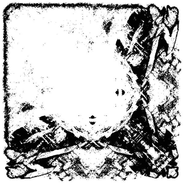 Vektör grunge dokusu. Siyah beyaz arka plan. Soyut monokrom resim koyu tonlarda solmuş bir efekt içerir