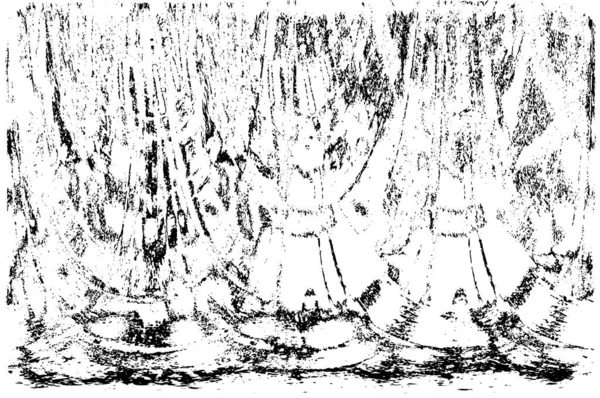 Vektör grunge dokusu. Siyah beyaz arka plan. Soyut monokrom resim koyu tonlarda solmuş bir efekt içerir