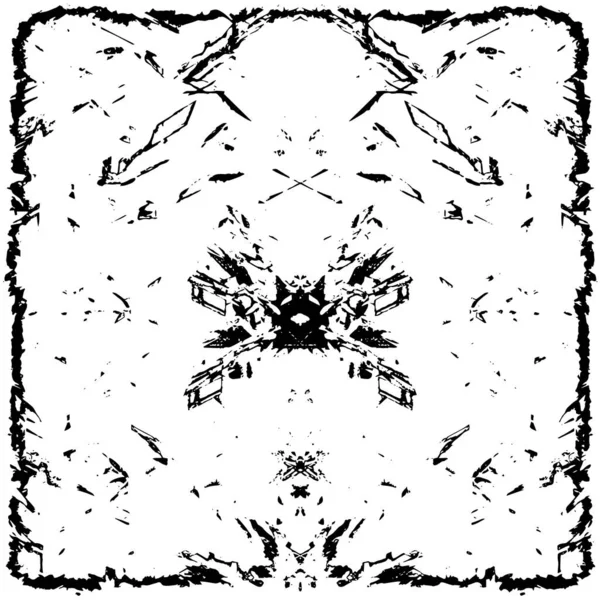 Vektör grunge dokusu. Siyah beyaz arka plan. Soyut monokrom resim koyu tonlarda solmuş bir efekt içerir