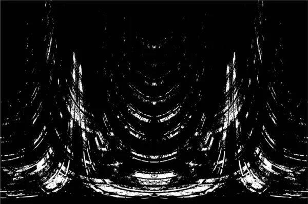 Vektör grunge dokusu. Siyah beyaz arka plan. Soyut monokrom resim koyu tonlarda solmuş bir efekt içerir