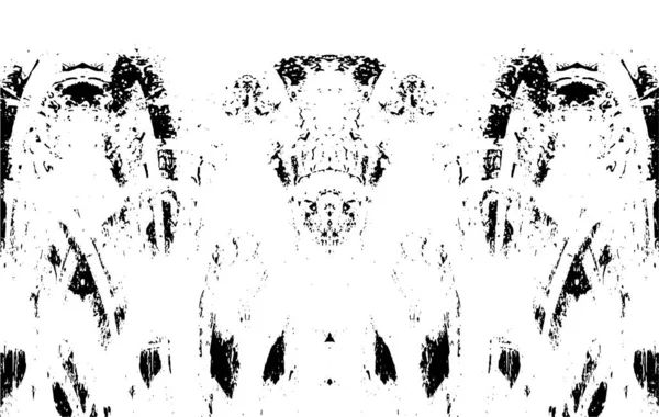 Vektör grunge dokusu. Siyah beyaz arka plan. Soyut monokrom resim koyu tonlarda solmuş bir efekt içerir