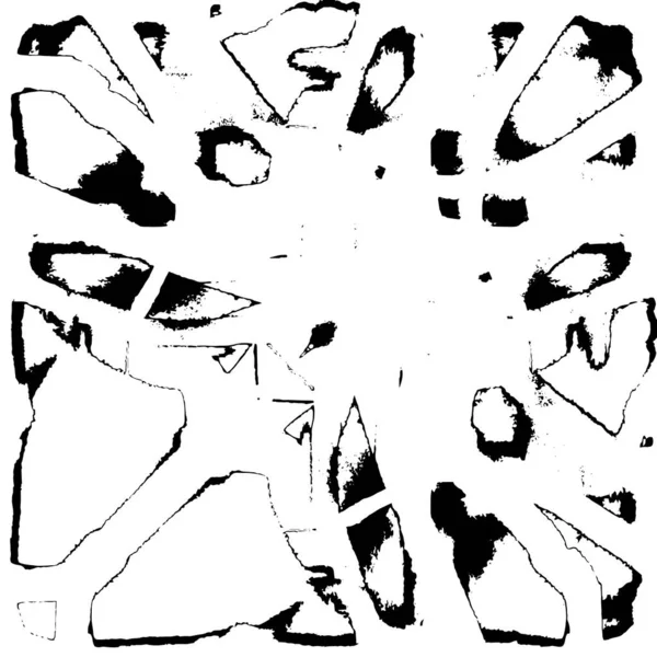 Vektör grunge dokusu. Siyah beyaz arka plan. Soyut monokrom resim koyu tonlarda solmuş bir efekt içerir