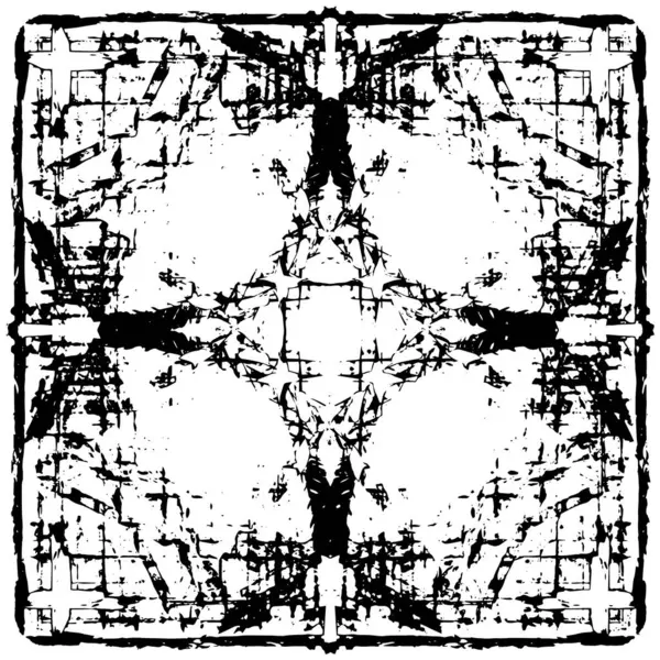 Vektör grunge dokusu. Siyah beyaz arka plan. Soyut monokrom resim koyu tonlarda solmuş bir efekt içerir