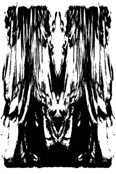 Grunge üst üste biniyor. Soyut siyah-beyaz vektör arkaplanı. Çatlak, leke ve noktalarda kirli desenli tek renkli klasik yüzey. Karanlık korku tarzında eski bir duvar.