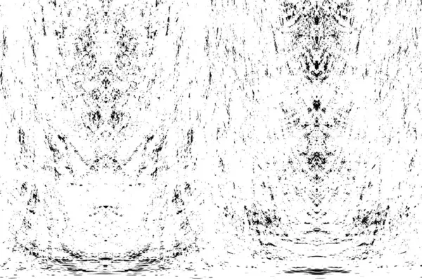Grunge üst üste biniyor. Soyut siyah-beyaz vektör arkaplanı. Çatlak, leke ve noktalarda kirli desenli tek renkli klasik yüzey. Karanlık korku tarzında eski bir duvar.