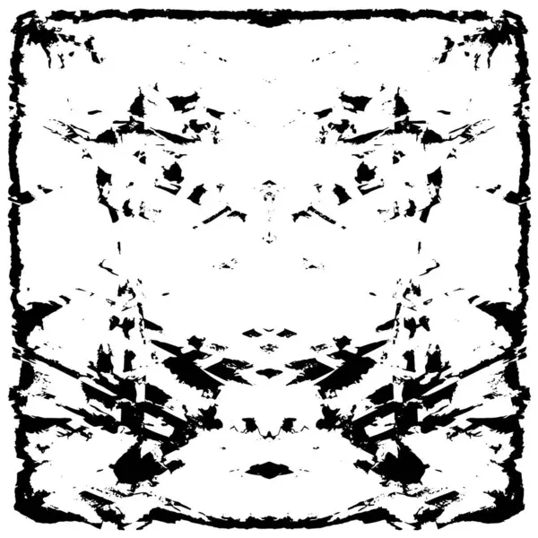 Grunge üst üste biniyor. Soyut siyah-beyaz vektör arkaplanı. Çatlak, leke ve noktalarda kirli desenli tek renkli klasik yüzey. Karanlık korku tarzında eski bir duvar.