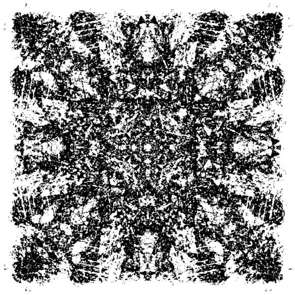 Grunge üst üste biniyor. Soyut siyah-beyaz vektör arkaplanı. Çatlak, leke ve noktalarda kirli desenli tek renkli klasik yüzey. Karanlık korku tarzında eski bir duvar.
