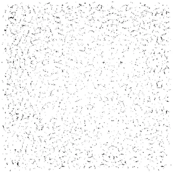 Grunge üst üste biniyor. Soyut siyah-beyaz vektör arkaplanı. Çatlak, leke ve noktalarda kirli desenli tek renkli klasik yüzey. Karanlık korku tarzında eski bir duvar.
