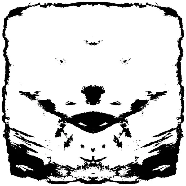 Grunge üst üste biniyor. Soyut siyah-beyaz vektör arkaplanı. Çatlak, leke ve noktalarda kirli desenli tek renkli klasik yüzey. Karanlık korku tarzında eski bir duvar.
