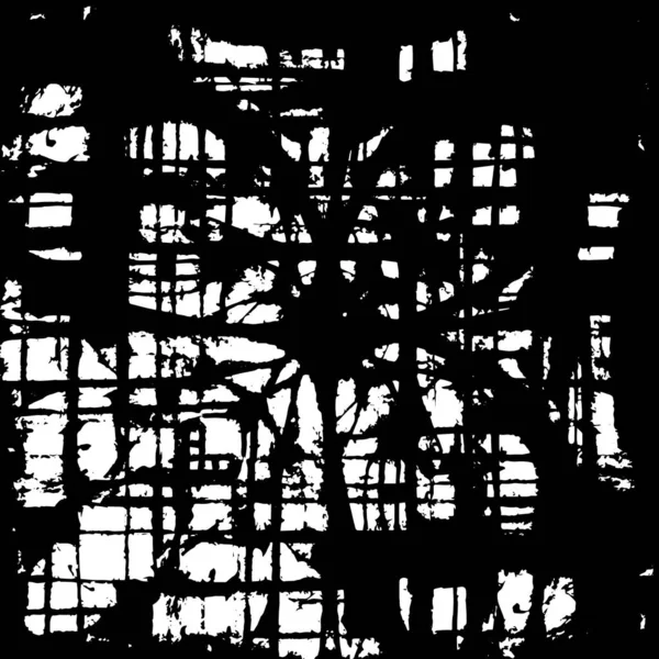 Grunge üst üste biniyor. Soyut siyah-beyaz vektör arkaplanı. Çatlak, leke ve noktalarda kirli desenli tek renkli klasik yüzey. Karanlık korku tarzında eski bir duvar.