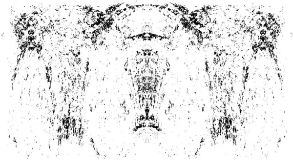 Grunge üst üste biniyor. Soyut siyah-beyaz vektör arkaplanı. Çatlak, leke ve noktalarda kirli desenli tek renkli klasik yüzey. Karanlık korku tarzında eski bir duvar.