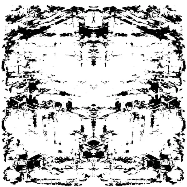 Grunge üst üste biniyor. Soyut siyah-beyaz vektör arkaplanı. Çatlak, leke ve noktalarda kirli desenli tek renkli klasik yüzey. Karanlık korku tarzında eski bir duvar.