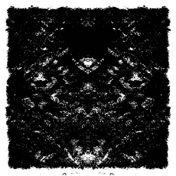 Grunge üst üste biniyor. Soyut siyah-beyaz vektör arkaplanı. Çatlak, leke ve noktalarda kirli desenli tek renkli klasik yüzey. Karanlık korku tarzında eski bir duvar.