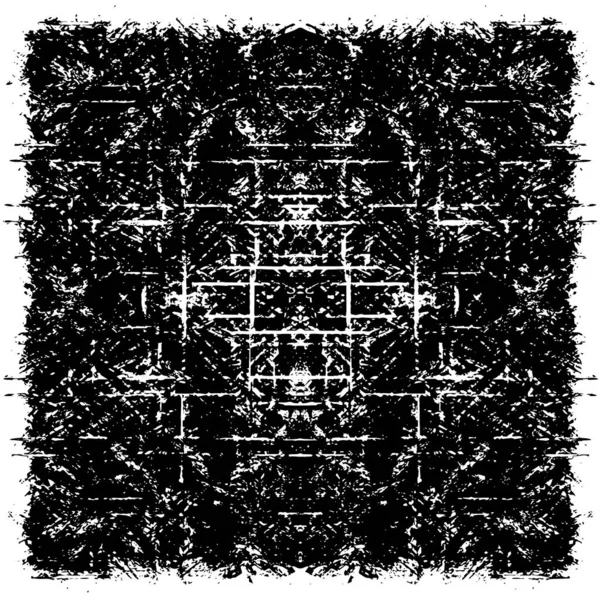 Grunge üst üste biniyor. Soyut siyah-beyaz vektör arkaplanı. Çatlak, leke ve noktalarda kirli desenli tek renkli klasik yüzey. Karanlık korku tarzında eski bir duvar.