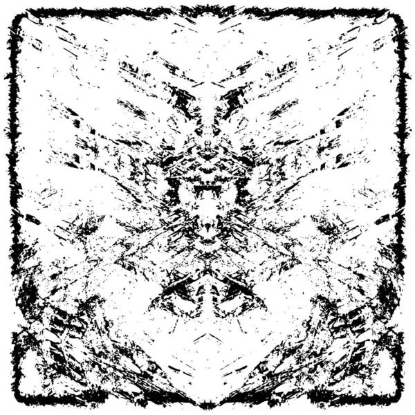 Grunge üst üste biniyor. Soyut siyah-beyaz vektör arkaplanı. Çatlak, leke ve noktalarda kirli desenli tek renkli klasik yüzey. Karanlık korku tarzında eski bir duvar.