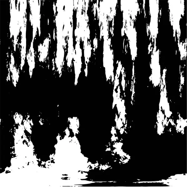 Grunge üst üste biniyor. Soyut siyah-beyaz vektör arkaplanı. Çatlak, leke ve noktalarda kirli desenli tek renkli klasik yüzey. Karanlık korku tarzında eski bir duvar.