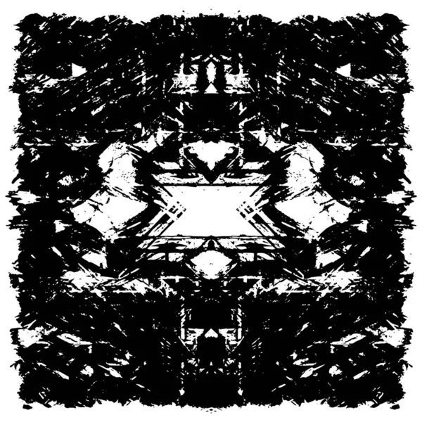 Grunge üst üste biniyor. Soyut siyah-beyaz vektör arkaplanı. Çatlak, leke ve noktalarda kirli desenli tek renkli klasik yüzey. Karanlık korku tarzında eski bir duvar.