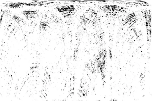 Grunge üst üste biniyor. Soyut siyah-beyaz vektör arkaplanı. Çatlak, leke ve noktalarda kirli desenli tek renkli klasik yüzey. Karanlık korku tarzında eski bir duvar.