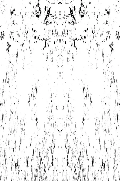 Grunge üst üste biniyor. Soyut siyah-beyaz vektör arkaplanı. Çatlak, leke ve noktalarda kirli desenli tek renkli klasik yüzey. Karanlık korku tarzında eski bir duvar.