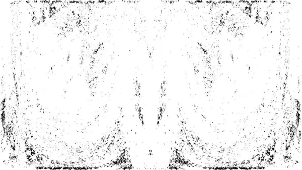 Grunge üst üste biniyor. Soyut siyah-beyaz vektör arkaplanı. Çatlak, leke ve noktalarda kirli desenli tek renkli klasik yüzey. Karanlık korku tarzında eski bir duvar.