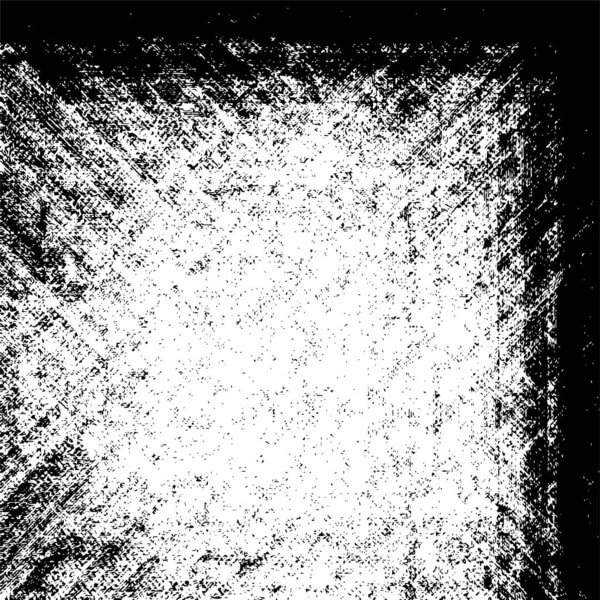 Grunge üst üste biniyor. Soyut siyah-beyaz vektör arkaplanı. Çatlak, leke ve noktalarda kirli desenli tek renkli klasik yüzey. Karanlık korku tarzında eski bir duvar.
