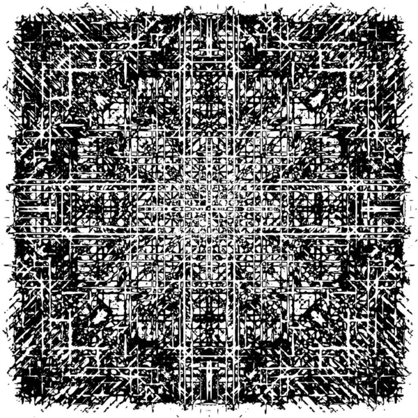 Grunge üst üste biniyor. Soyut siyah-beyaz vektör arkaplanı. Çatlak, leke ve noktalarda kirli desenli tek renkli klasik yüzey. Karanlık korku tarzında eski bir duvar.