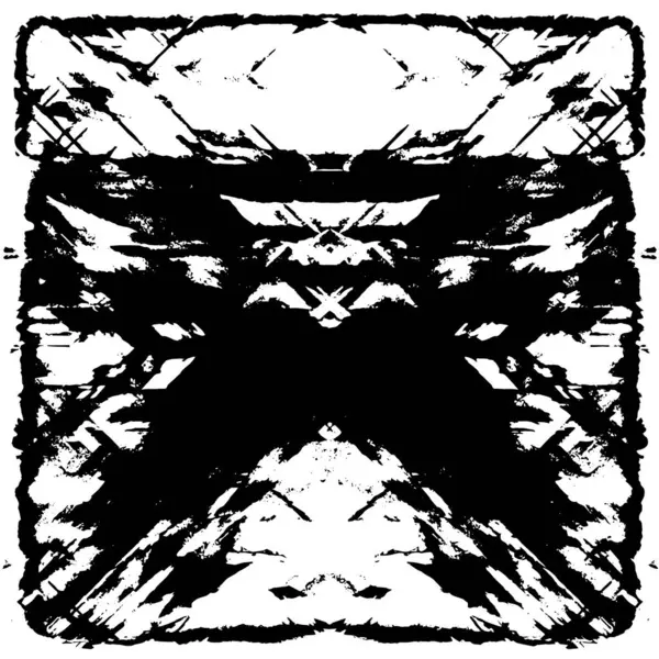 Grunge üst üste biniyor. Soyut siyah-beyaz vektör arkaplanı. Çatlak, leke ve noktalarda kirli desenli tek renkli klasik yüzey. Karanlık korku tarzında eski bir duvar.