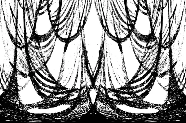 Grunge üst üste biniyor. Soyut siyah-beyaz vektör arkaplanı. Çatlak, leke ve noktalarda kirli desenli tek renkli klasik yüzey. Karanlık korku tarzında eski bir duvar.