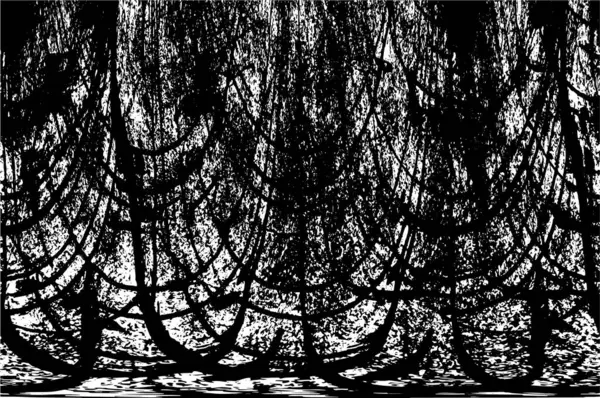 Grunge üst üste biniyor. Soyut siyah-beyaz vektör arkaplanı. Çatlak, leke ve noktalarda kirli desenli tek renkli klasik yüzey. Karanlık korku tarzında eski bir duvar.