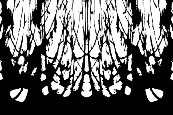 Grunge üst üste biniyor. Soyut siyah-beyaz vektör arkaplanı. Çatlak, leke ve noktalarda kirli desenli tek renkli klasik yüzey. Karanlık korku tarzında eski bir duvar.