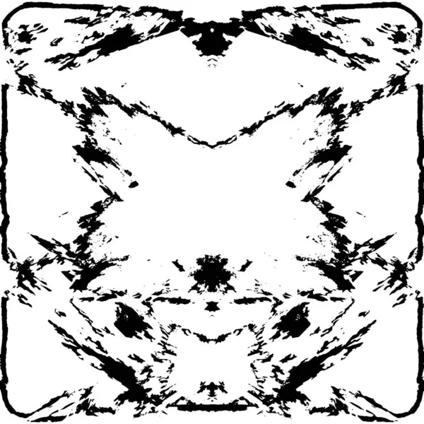 Grunge üst üste biniyor. Soyut siyah-beyaz vektör arkaplanı. Çatlak, leke ve noktalarda kirli desenli tek renkli klasik yüzey. Karanlık korku tarzında eski bir duvar.