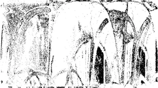 Grunge üst üste biniyor. Soyut siyah-beyaz vektör arkaplanı. Çatlak, leke ve noktalarda kirli desenli tek renkli klasik yüzey. Karanlık korku tarzında eski bir duvar.