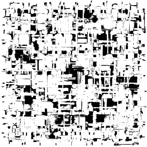 Grunge üst üste biniyor. Soyut siyah-beyaz vektör arkaplanı. Çatlak, leke ve noktalarda kirli desenli tek renkli klasik yüzey. Karanlık korku tarzında eski bir duvar.