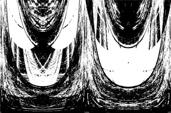 Grunge üst üste biniyor. Soyut siyah-beyaz vektör arkaplanı. Çatlak, leke ve noktalarda kirli desenli tek renkli klasik yüzey. Karanlık korku tarzında eski bir duvar.