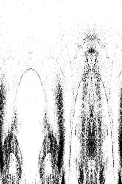 Grunge üst üste biniyor. Soyut siyah-beyaz vektör arkaplanı. Çatlak, leke ve noktalarda kirli desenli tek renkli klasik yüzey. Karanlık korku tarzında eski bir duvar.