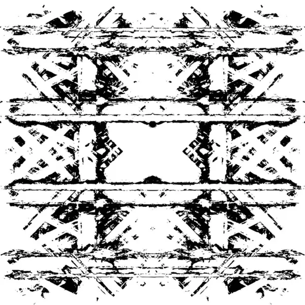 Grunge üst üste biniyor. Soyut siyah-beyaz vektör arkaplanı. Çatlak, leke ve noktalarda kirli desenli tek renkli klasik yüzey. Karanlık korku tarzında eski bir duvar.
