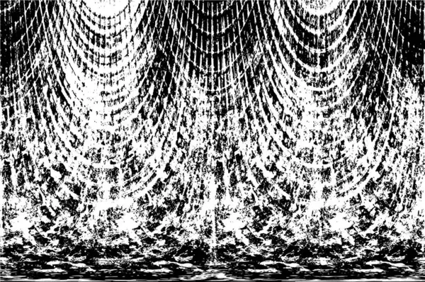 Grunge üst üste biniyor. Soyut siyah-beyaz vektör arkaplanı. Çatlak, leke ve noktalarda kirli desenli tek renkli klasik yüzey. Karanlık korku tarzında eski bir duvar.