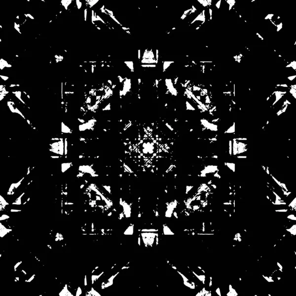 Grunge üst üste biniyor. Soyut siyah-beyaz vektör arkaplanı. Çatlak, leke ve noktalarda kirli desenli tek renkli klasik yüzey. Karanlık korku tarzında eski bir duvar.