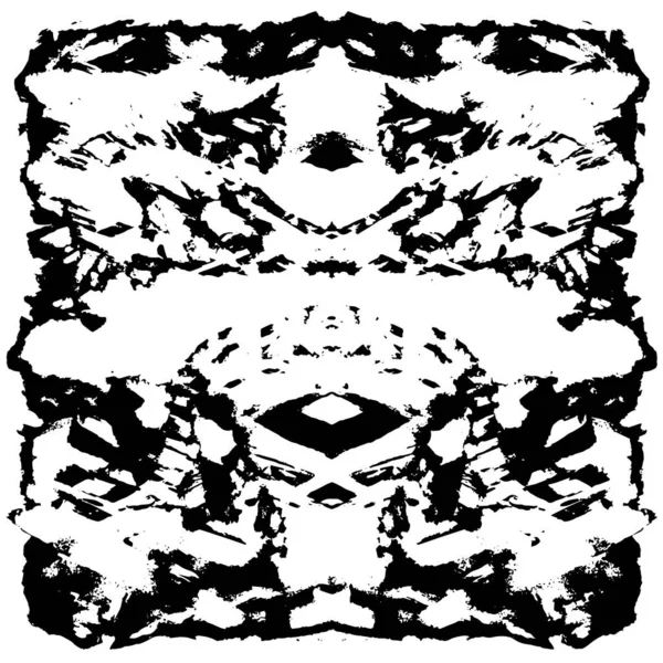 Grunge üst üste biniyor. Soyut siyah-beyaz vektör arkaplanı. Çatlak, leke ve noktalarda kirli desenli tek renkli klasik yüzey. Karanlık korku tarzında eski bir duvar.