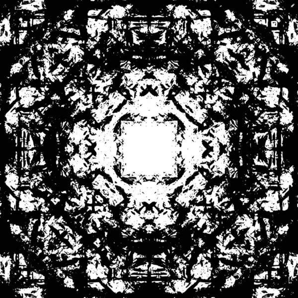 Grunge black and white pattern. Monochrome particles abstract texture. Background of cracks, scuffs, chips, stains, ink spots, lines. Dark design background surface. Gray printing element