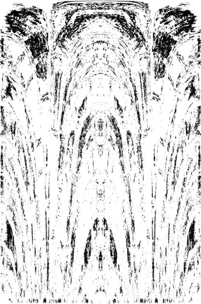 Grunge dikey olarak simetrik siyah beyaz doku. Tek renkli yıpranmış kaplama deseni. 