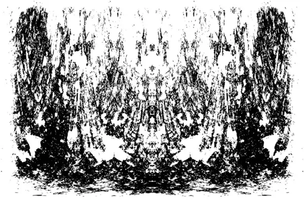 Grunge dikey olarak simetrik siyah beyaz doku. Tek renkli yıpranmış kaplama deseni. 