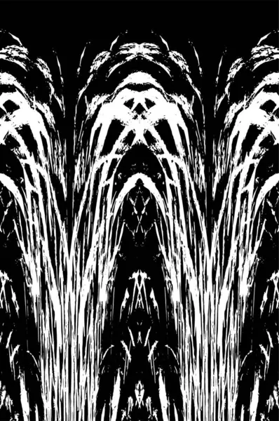 Grunge dikey olarak simetrik siyah beyaz doku. Tek renkli yıpranmış kaplama deseni. 