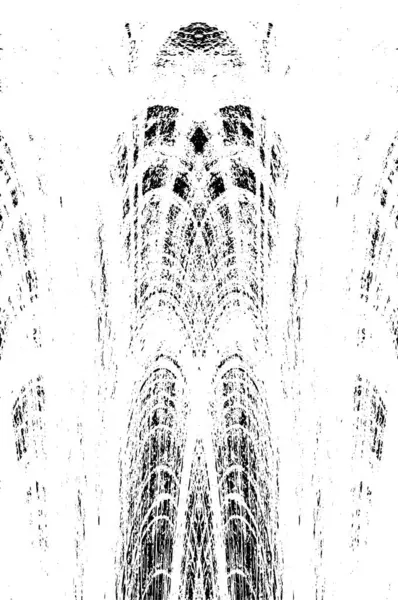 Grunge dikey olarak simetrik siyah beyaz doku. Tek renkli yıpranmış kaplama deseni. 