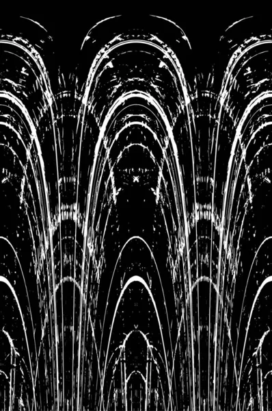 Grunge dikey olarak simetrik siyah beyaz doku. Tek renkli yıpranmış kaplama deseni. 