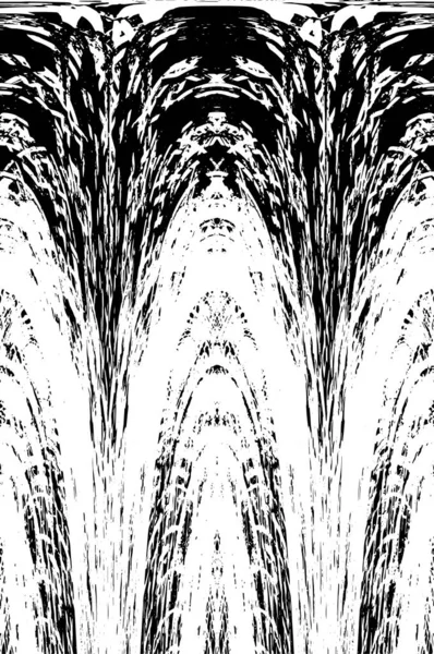 Grunge dikey olarak simetrik siyah beyaz doku. Tek renkli yıpranmış kaplama deseni. 