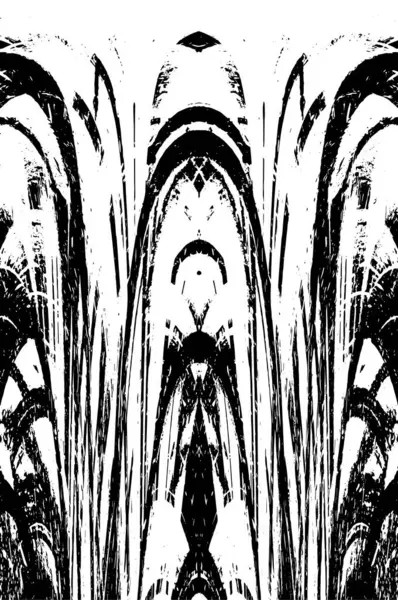 Grunge dikey olarak simetrik siyah beyaz doku. Tek renkli yıpranmış kaplama deseni. 