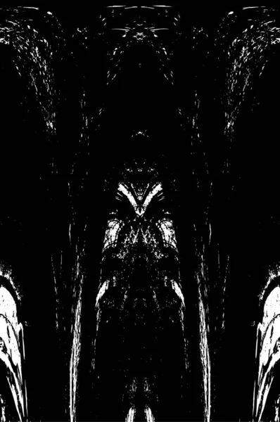 Grunge dikey olarak simetrik siyah beyaz doku. Tek renkli yıpranmış kaplama deseni. 